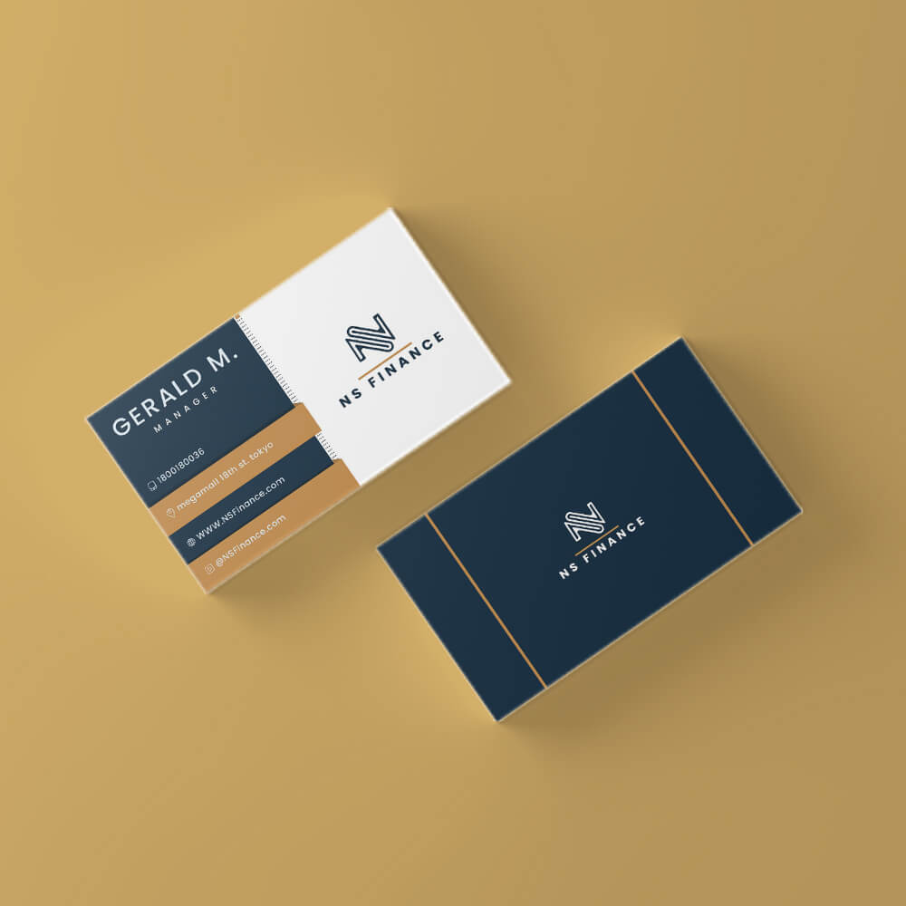 a creative business card design with bold colors and modern finishing