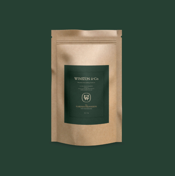 hefty kraft pouch with an embossed label feels